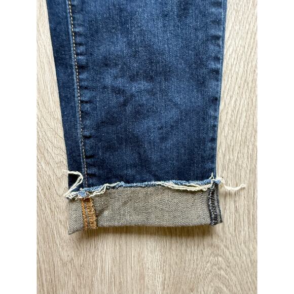 Spanx Jeans, Dark Denim, Women's size 28, Slim X Skinny, Raw Hem - Picture 6 of 7